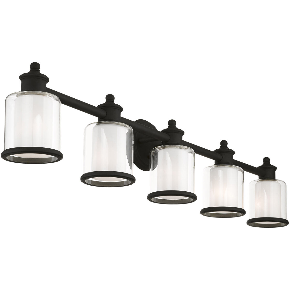 Middlebush 5 Light 46 inch Black Vanity Sconce Wall Light
