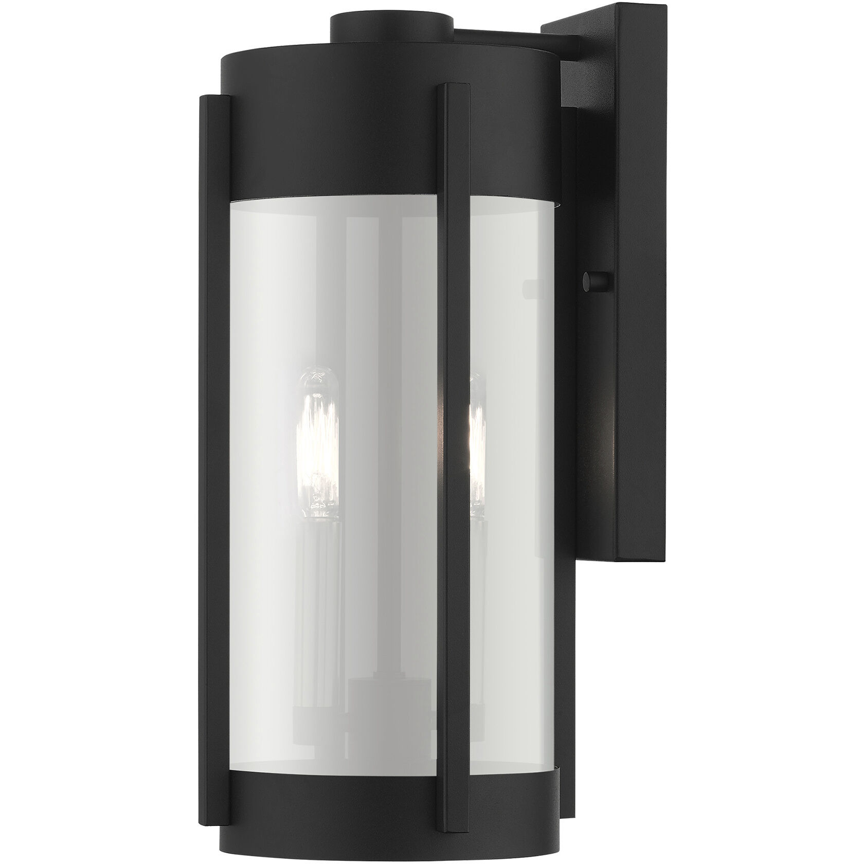 Sheridan 2 Light 16 inch Black with Brushed Nickel Candles Outdoor Wall Lantern
