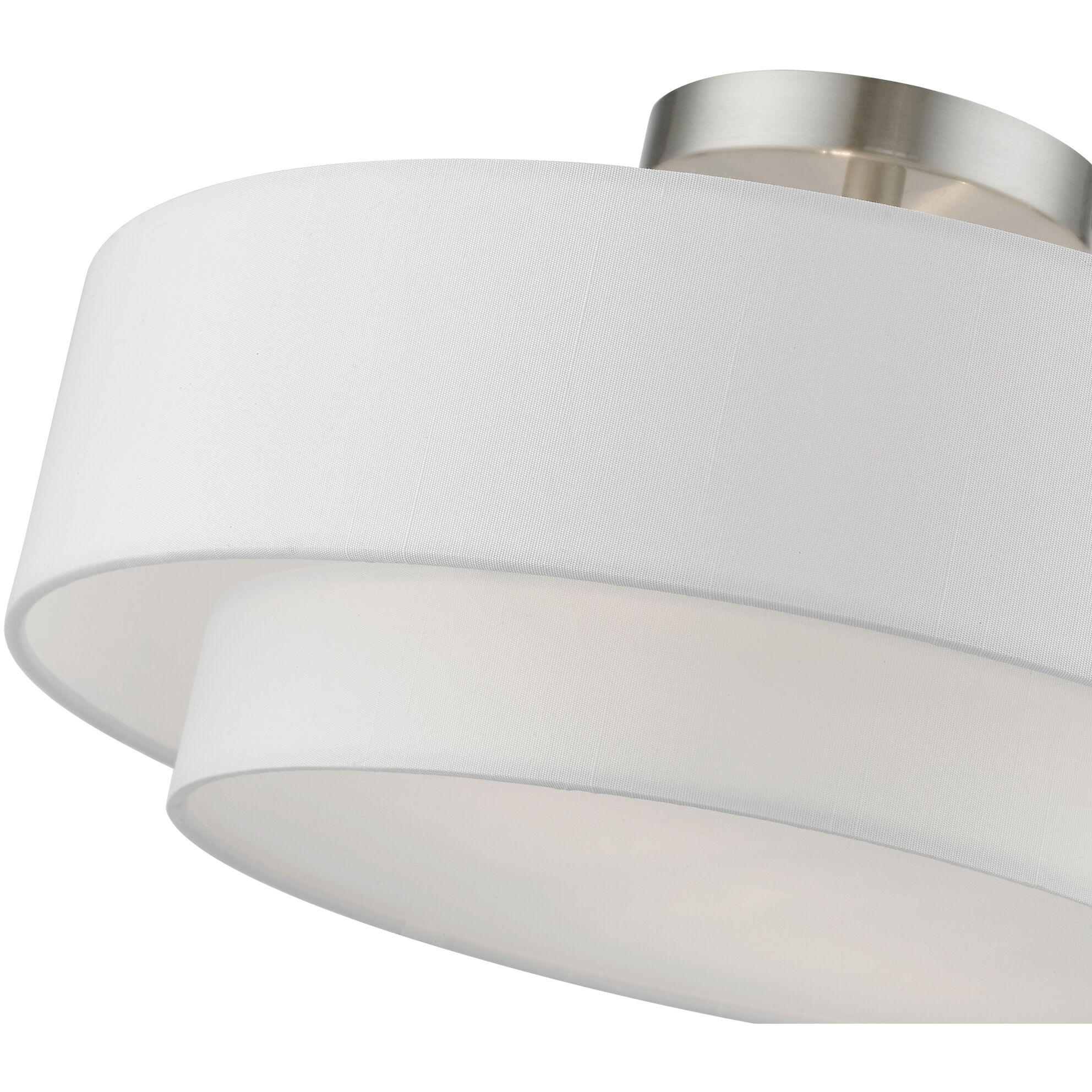 Meridian 2 Light 15 inch Brushed Nickel Semi-Flush Ceiling Light