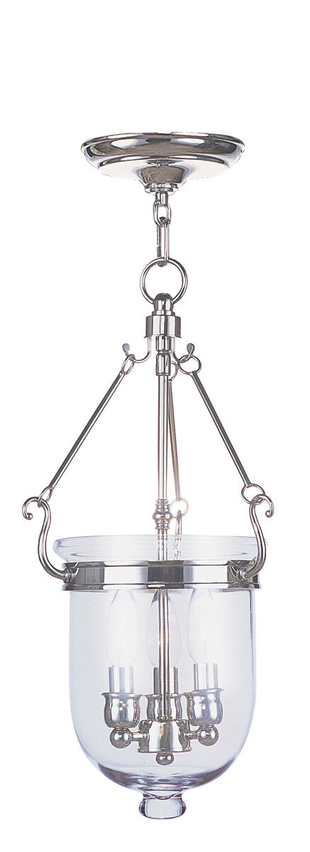 Jefferson 3 Light 10 inch Polished Nickel Chain Lantern