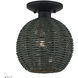 Deluna 1 Light 8 inch Black Semi Flush Mount Ceiling Light, Small