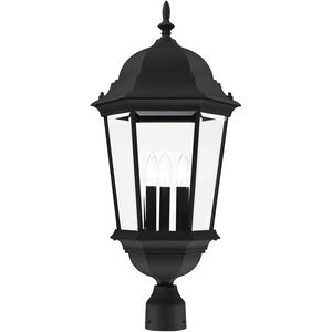 Hamilton 3 Light 28 inch Textured Black Outdoor Post Top Lantern