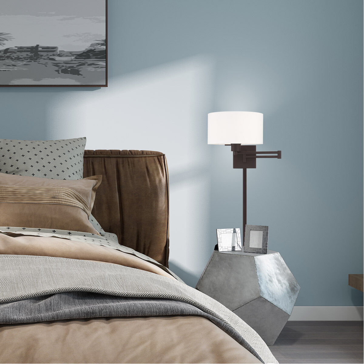 Allison 24 inch 100.00 watt Bronze Swing Arm Wall Lamp Wall Light