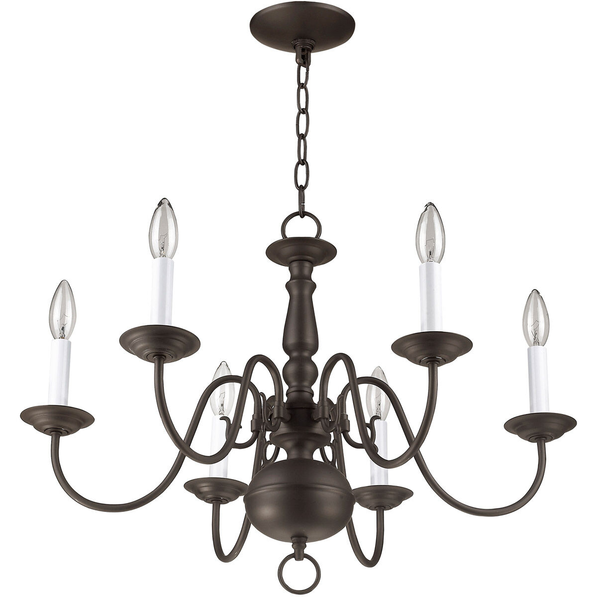 Williamsburgh 6 Light 24 inch Bronze Chandelier Ceiling Light