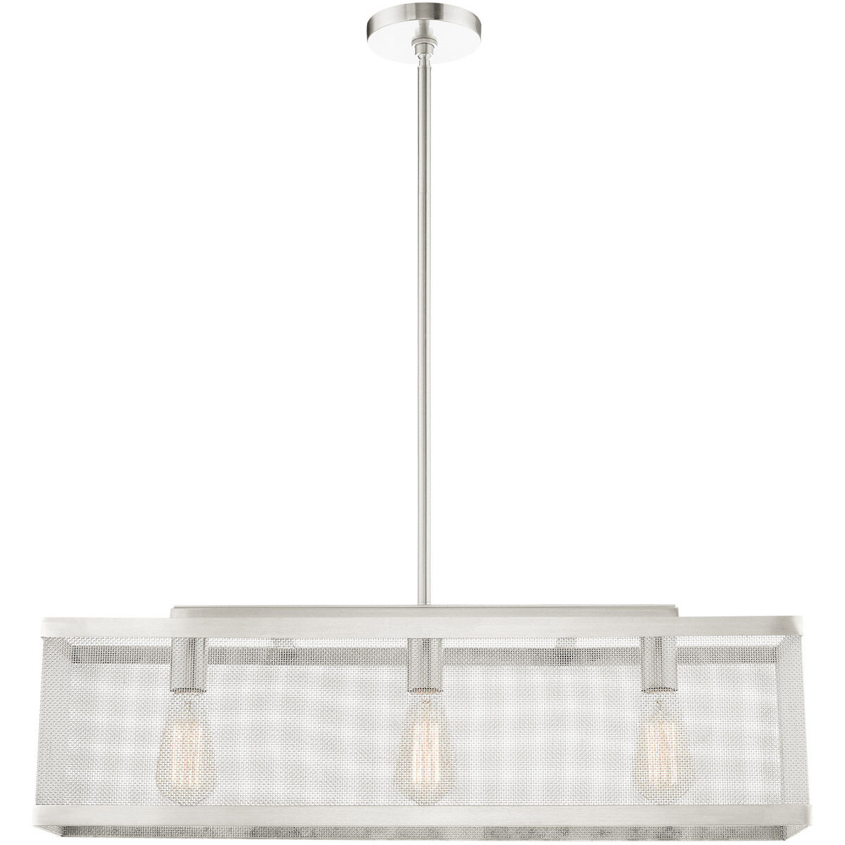 Industro 3 Light 6.5 inch Brushed Nickel Chandelier Ceiling Light