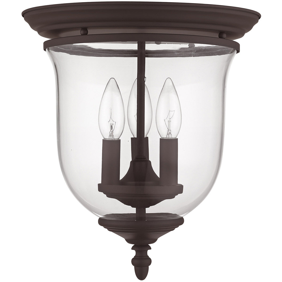 Legacy 3 Light 12 inch Bronze Flush Mount Ceiling Light