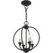 Milania 4 Light 13 inch Black with Brushed Nickel Accents Convertible Semi Flush/Chandelier Ceiling Light
