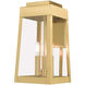 Oslo 3 Light 16 inch Satin Brass Outdoor Wall Lantern