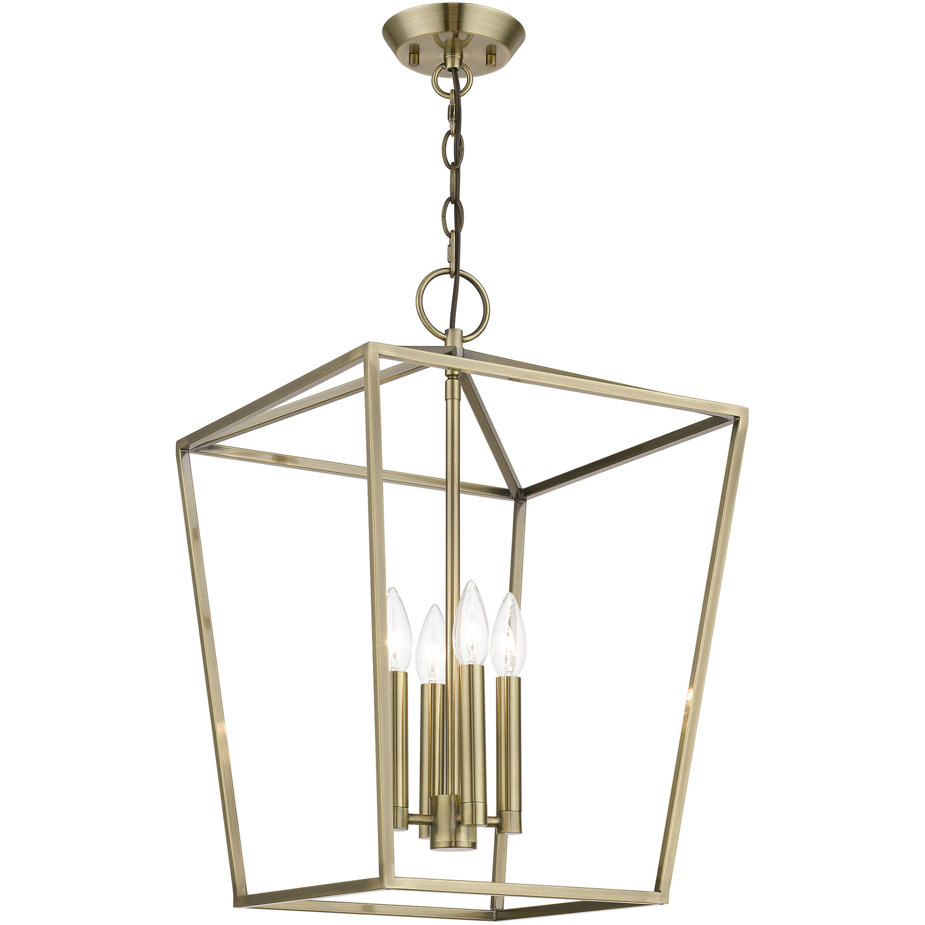 Devone 4 Light 15 inch Antique Brass Chandelier Ceiling Light