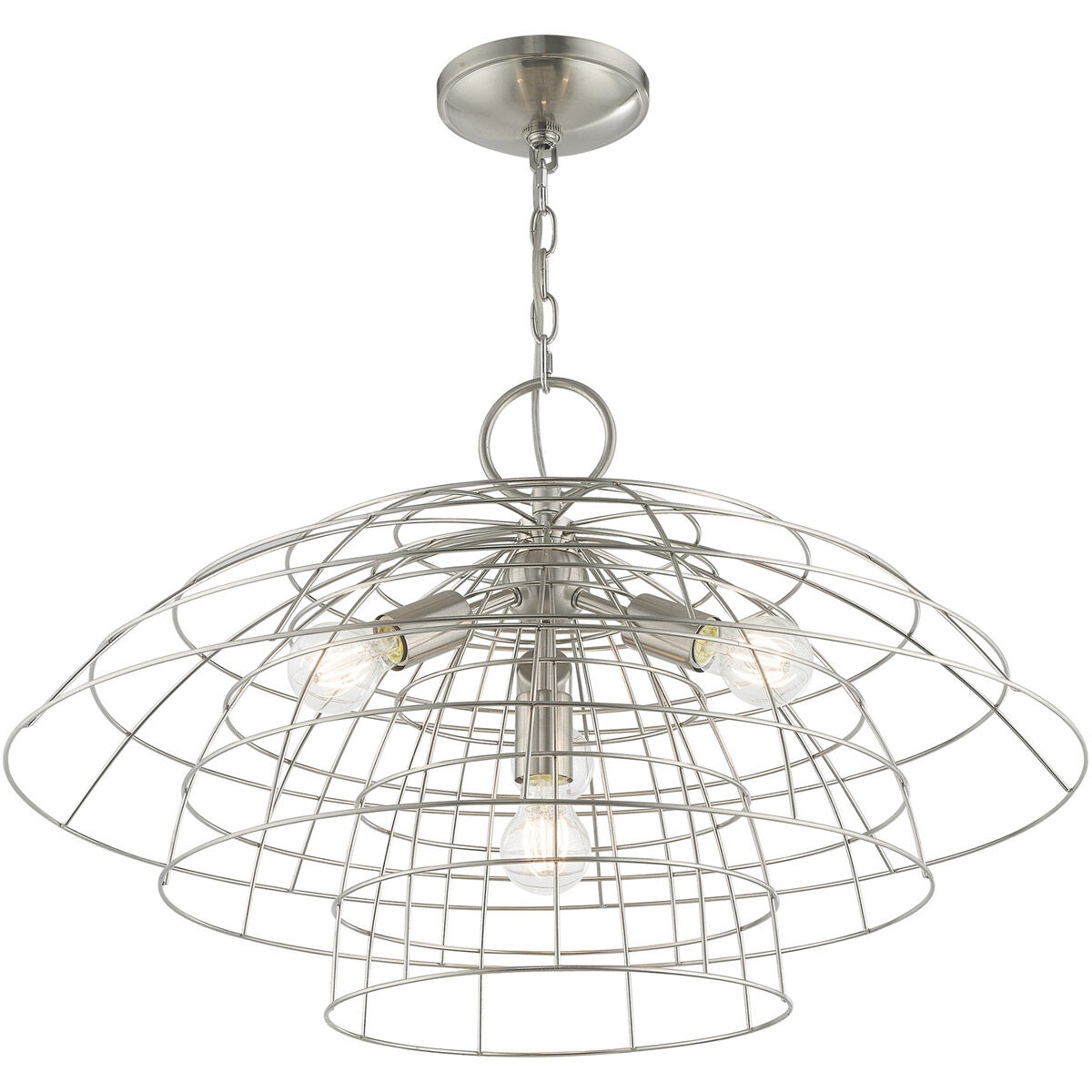 Brooklyn 4 Light 28 inch Brushed Nickel Chandelier Ceiling Light