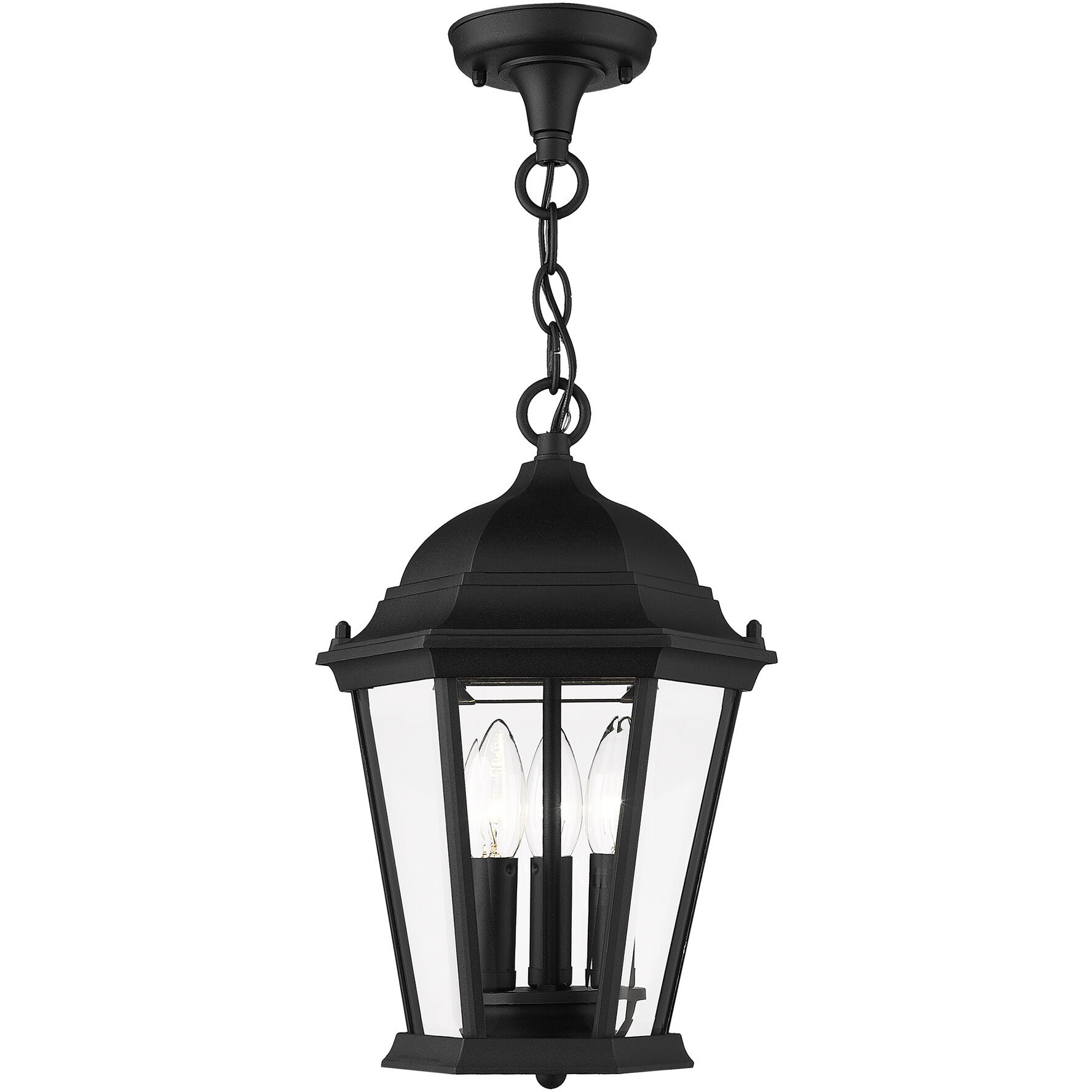 Hamilton 3 Light 10 inch Textured Black Outdoor Pendant Lantern