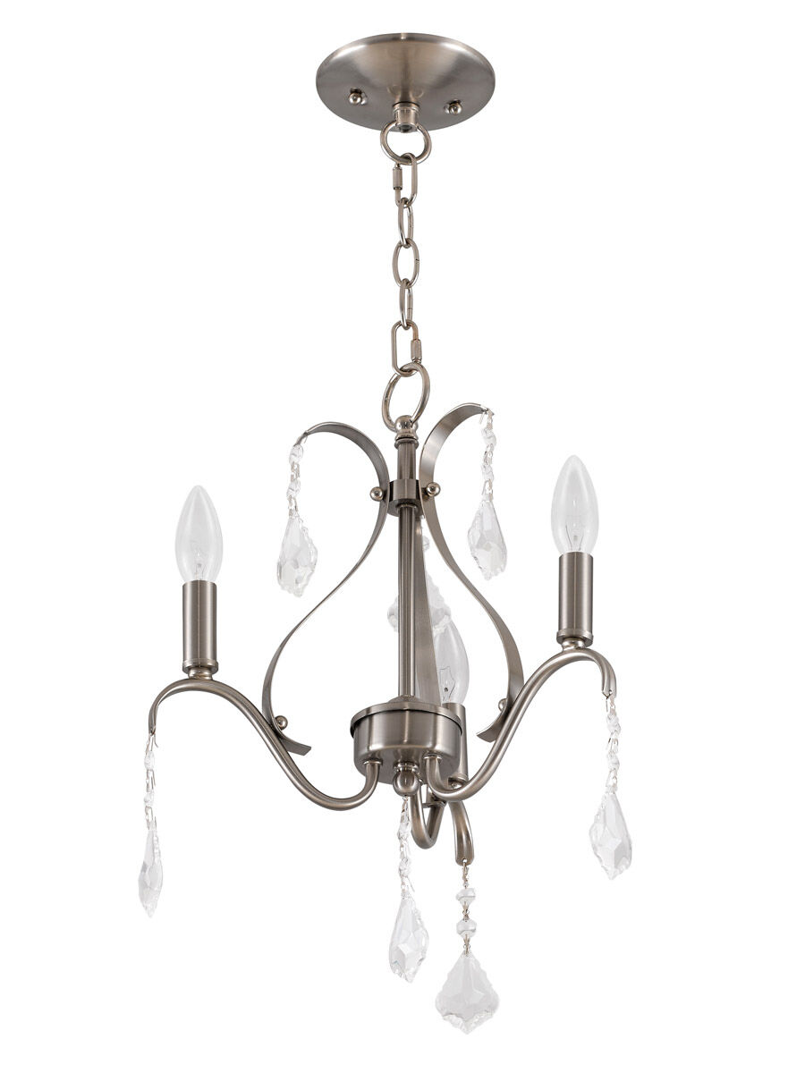 Caterina 3 Light 13 inch Brushed Nickel Mini Chandelier Ceiling Light