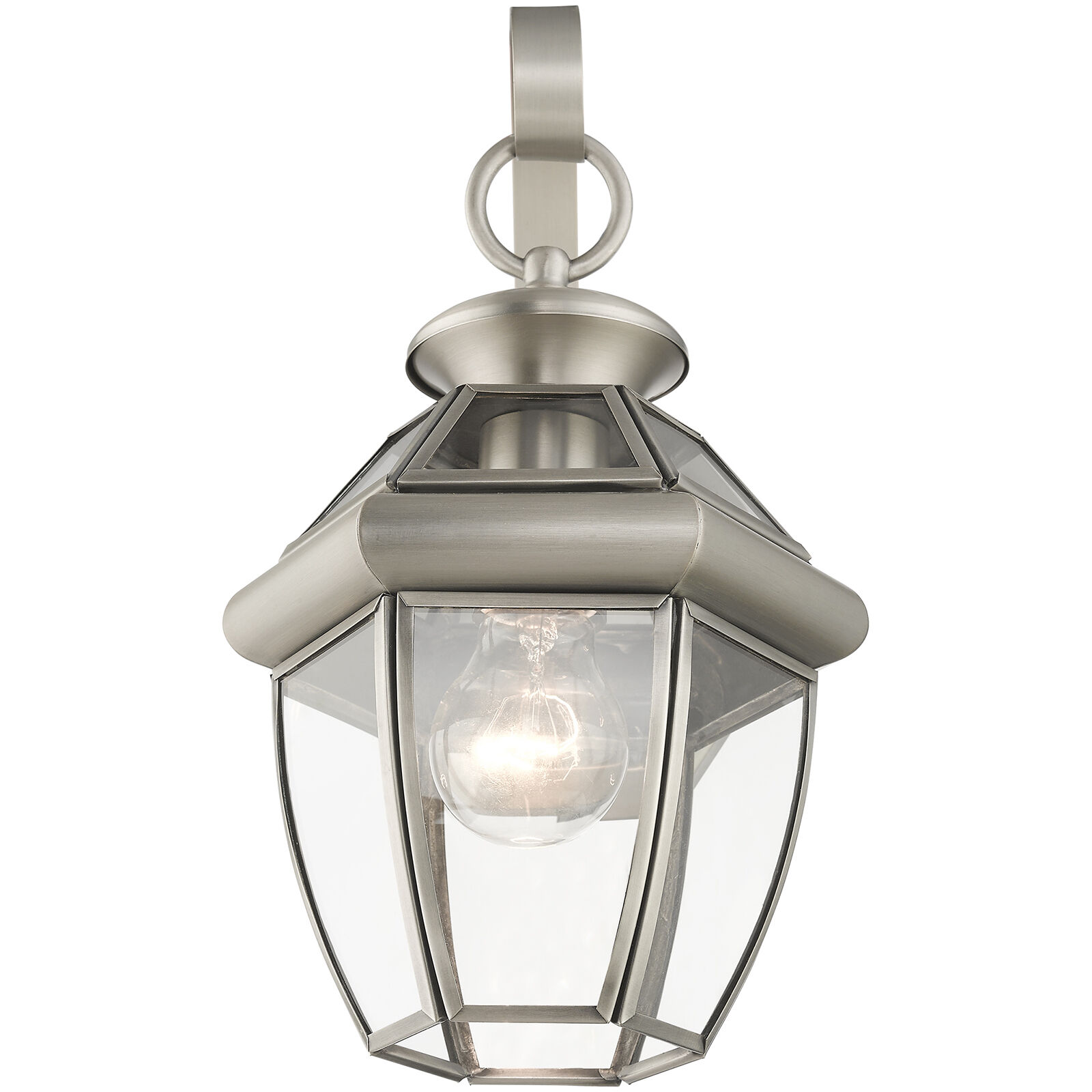 Monterey 1 Light 13 inch Brushed Nickel Outdoor Wall Lantern