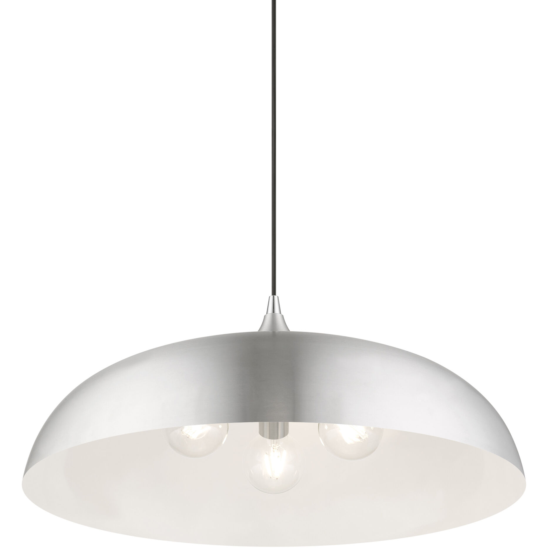 Amador 3 Light 23.75 inch Brushed Aluminum with Polished Chrome Accents Pendant Ceiling Light, Large