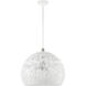 Chantily 3 Light 20 inch White with Brushed Nickel Accents Pendant Ceiling Light
