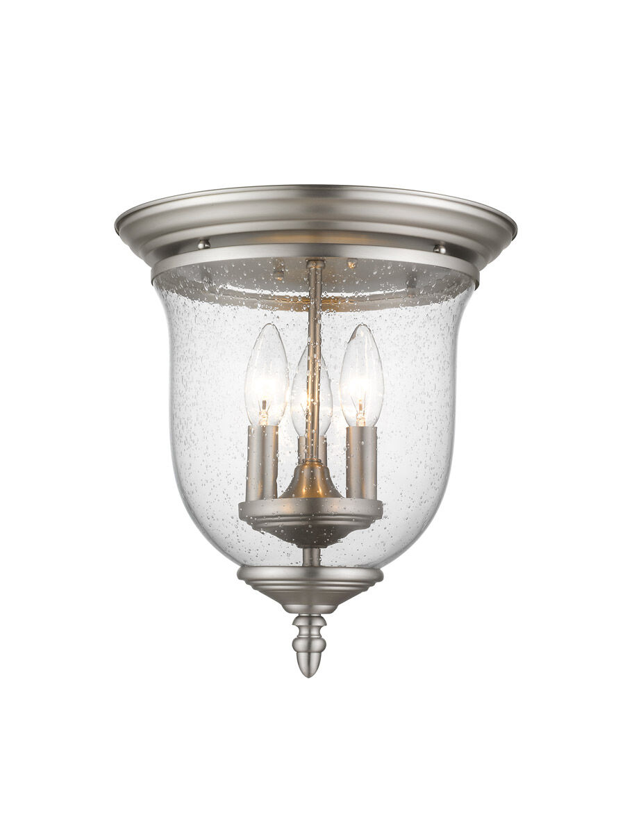 Legacy 3 Light 12 inch Brushed Nickel Flush Mount Ceiling Light