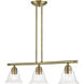 Moreland 3 Light 30 inch Antique Brass Linear Chandelier Ceiling Light