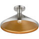 Geneva 1 Light 15 inch Brushed Nickel Semi-Flush Mount Ceiling Light