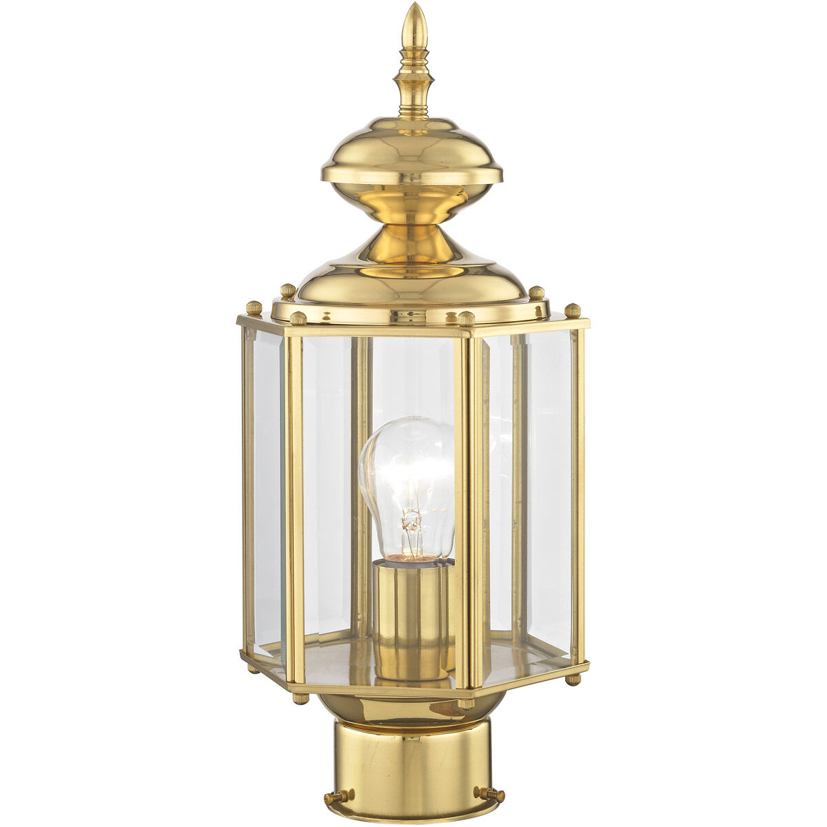 Outdoor Basics 1 Light 15 inch Polished Brass Outdoor Post Top Lantern