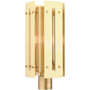 Utrecht 1 Light 20 inch Satin Brass Outdoor Post Top Lantern