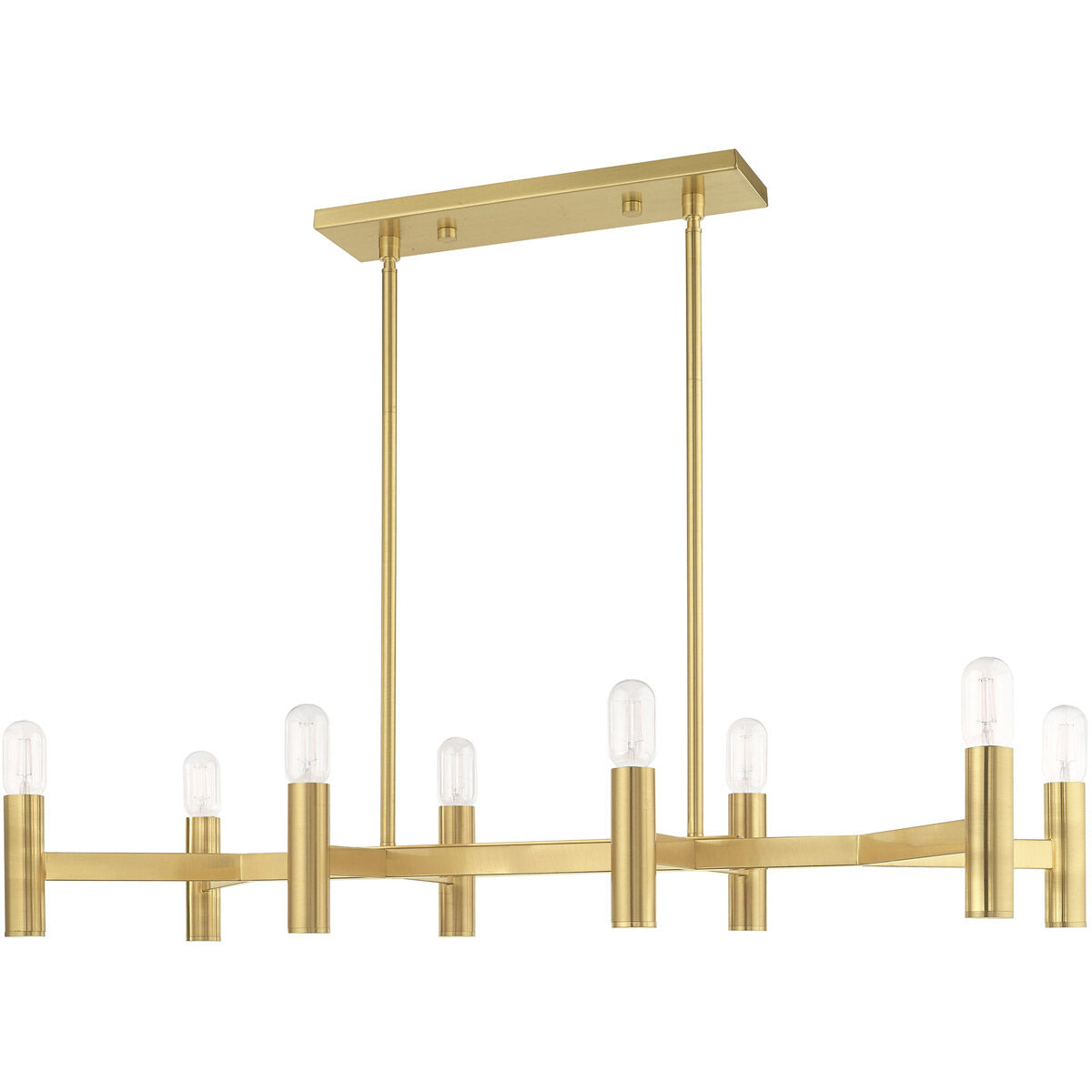 Copenhagen 8 Light 40 inch Satin Brass Linear Chandelier Ceiling Light