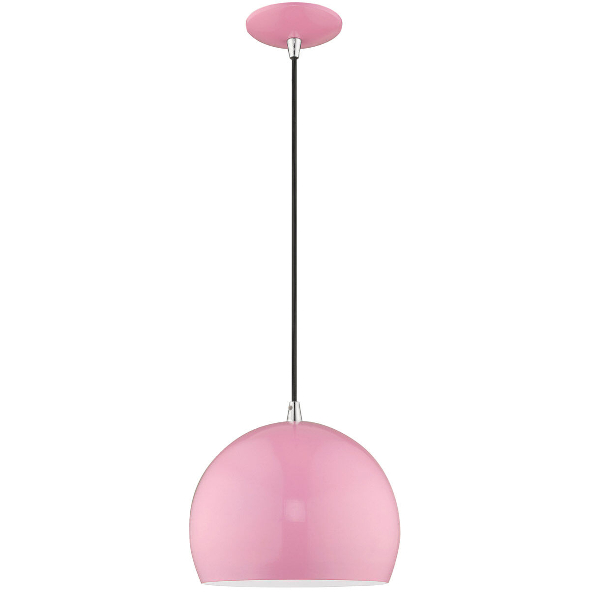 Allison 1 Light 10 inch Shiny Pink Mini Pendant Ceiling Light