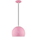 Allison 1 Light 10 inch Shiny Pink Mini Pendant Ceiling Light
