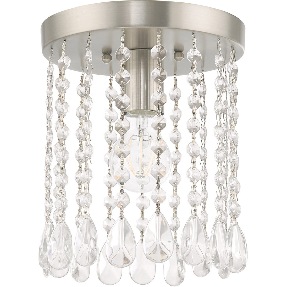 Elizabeth 1 Light 8 inch Brushed Nickel Flush Mount Ceiling Light