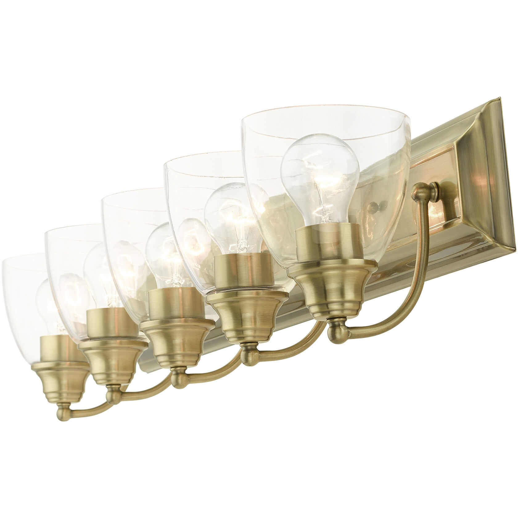 Birmingham 5 Light 36 inch Antique Brass Vanity Sconce Wall Light