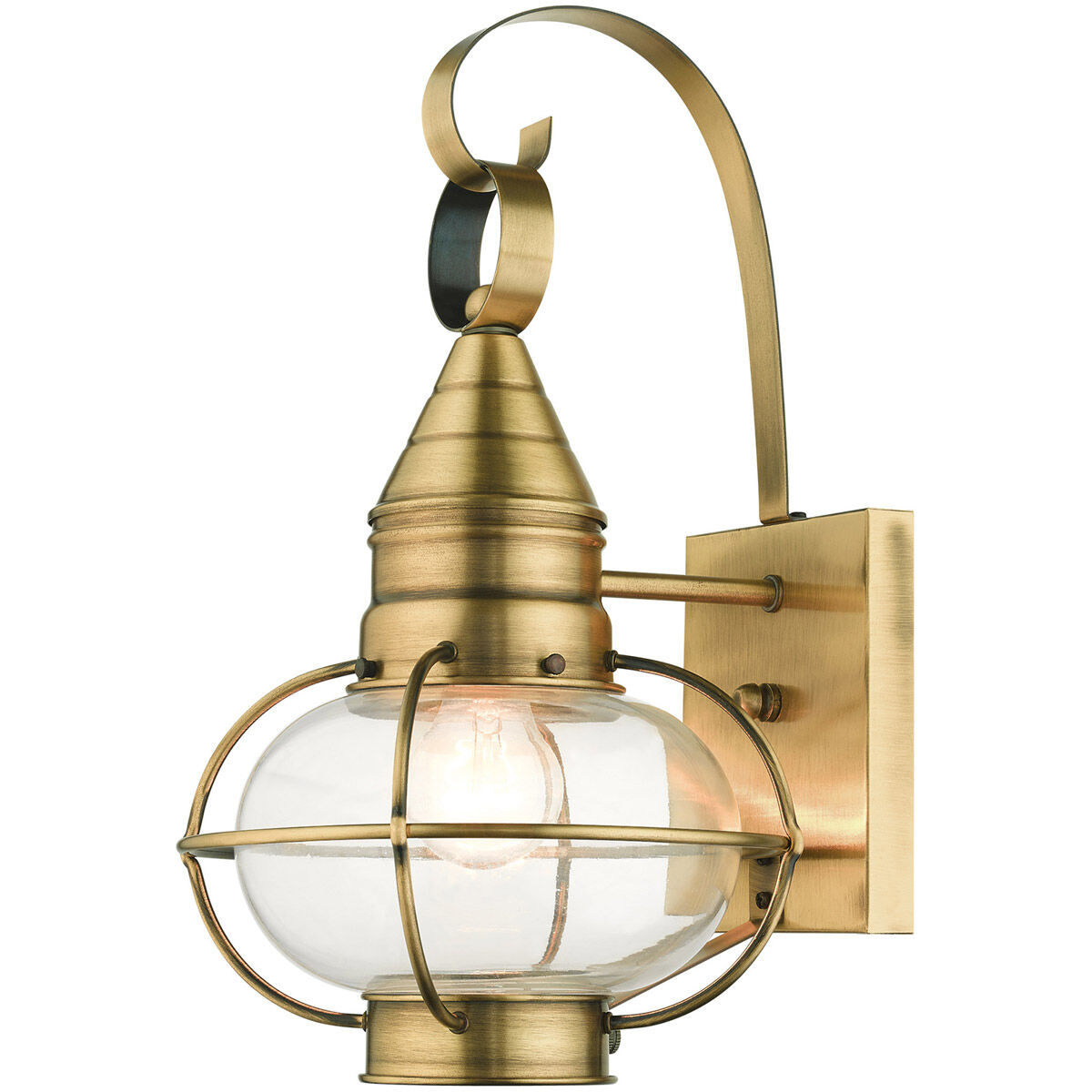 Newburyport 1 Light 14.75 inch Antique Brass Outdoor Wall Lantern