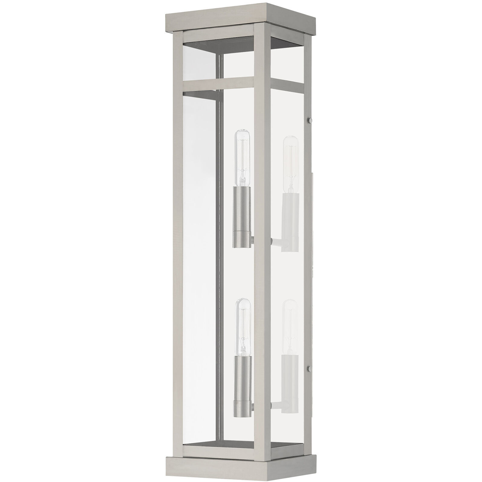 Hopewell 2 Light 22 inch Brushed Nickel Outdoor Wall Lantern