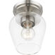 Willow 1 Light 6 inch Brushed Nickel Flush Mount Ceiling Light