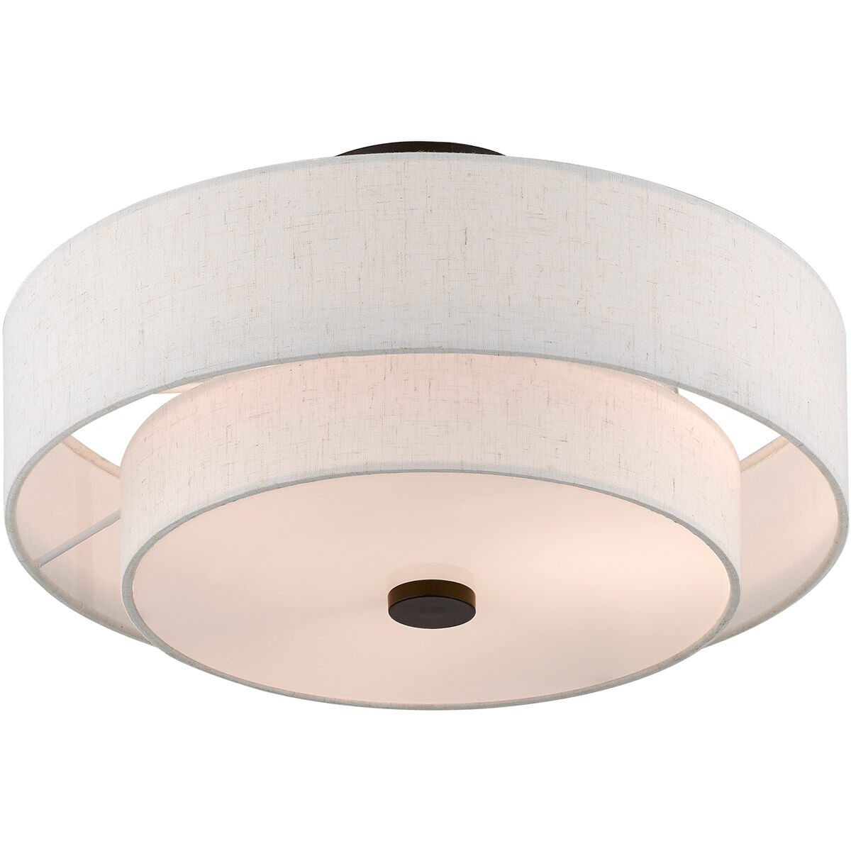 Claremont 3 Light 15 inch English Bronze Semi-Flush Mount Ceiling Light