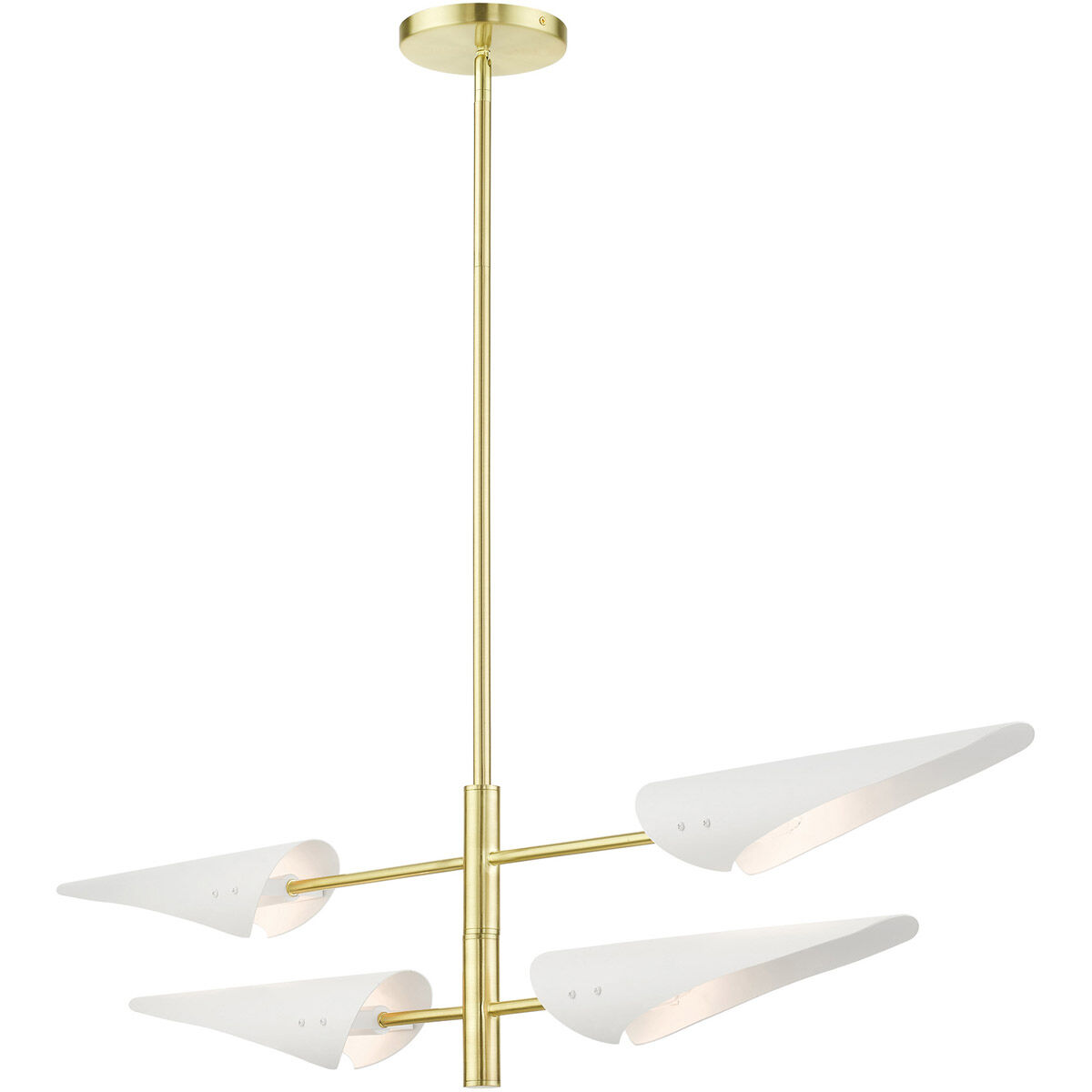 Capistrano 4 Light 38 inch Satin Brass Pendant Chandelier Ceiling Light