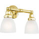 Classic 2 Light 16 inch Polished Brass Bath Vanity Wall Light