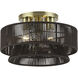 Florell 3 Light 15 inch Antique Brass Large Semi-Flush Ceiling Light, Large