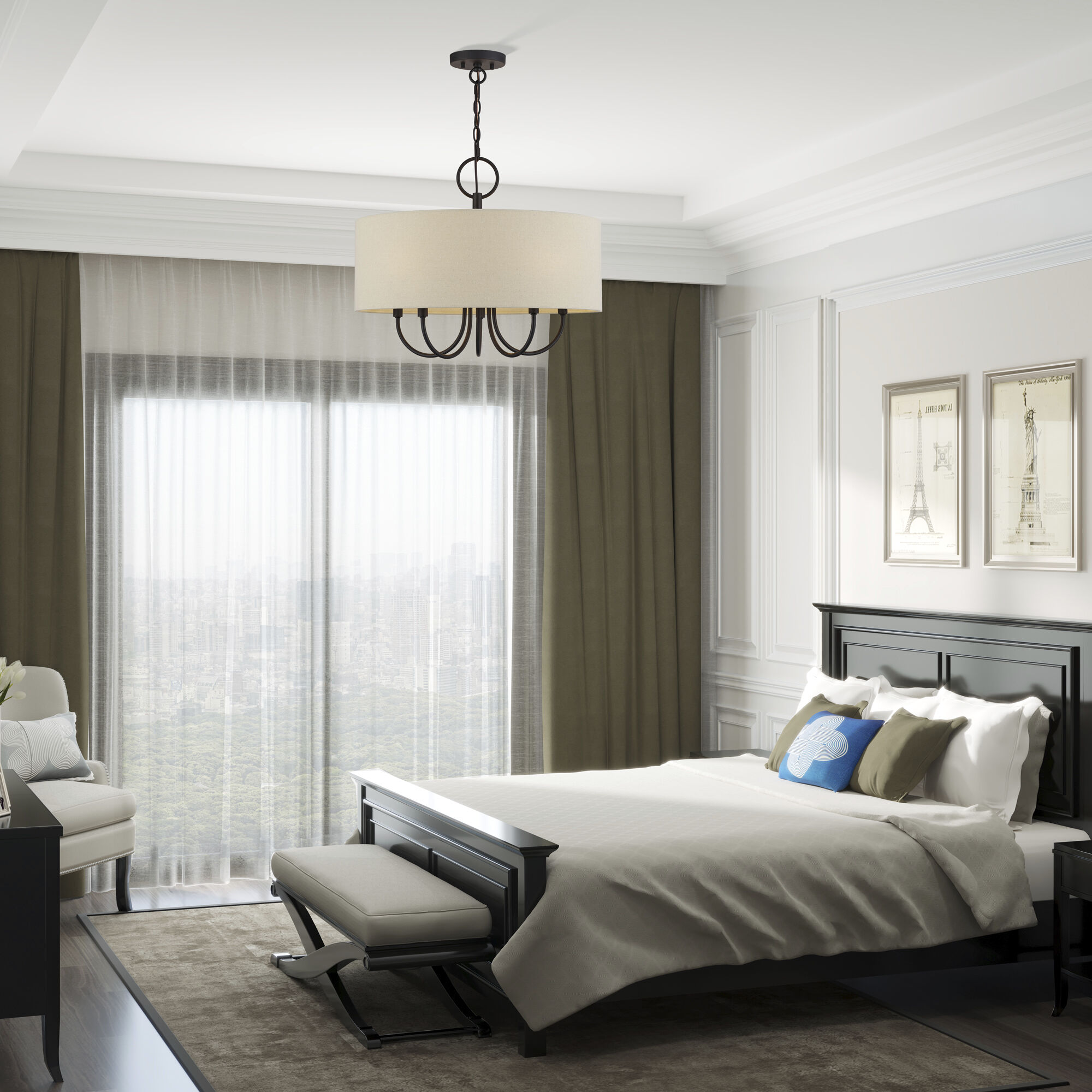 Bellingham 5 Light 22 inch Bronze Pendant Chandelier Ceiling Light