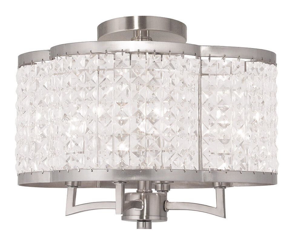 Grammercy 4 Light 14 inch Brushed Nickel Convertible Mini Chandelier/Ceiling Mount Ceiling Light