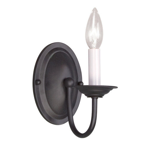 Home Basics 1 Light 4 inch Black Wall Sconce Wall Light