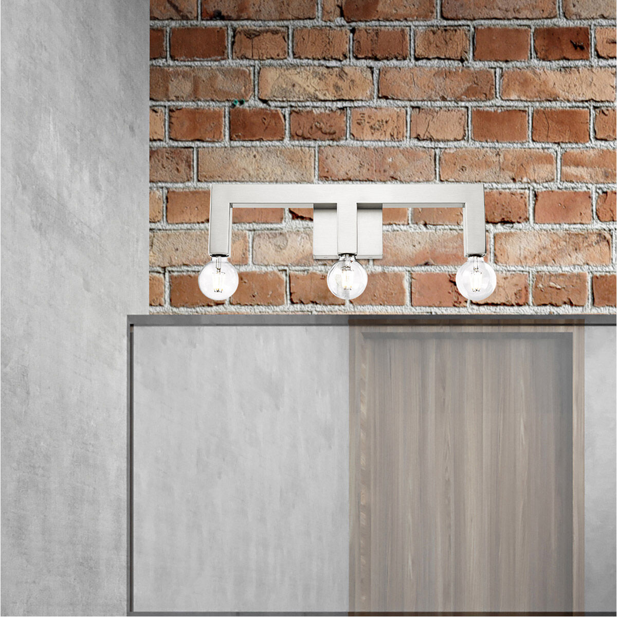 Solna 3 Light 22 inch Brushed Nickel Vanity Sconce Wall Light