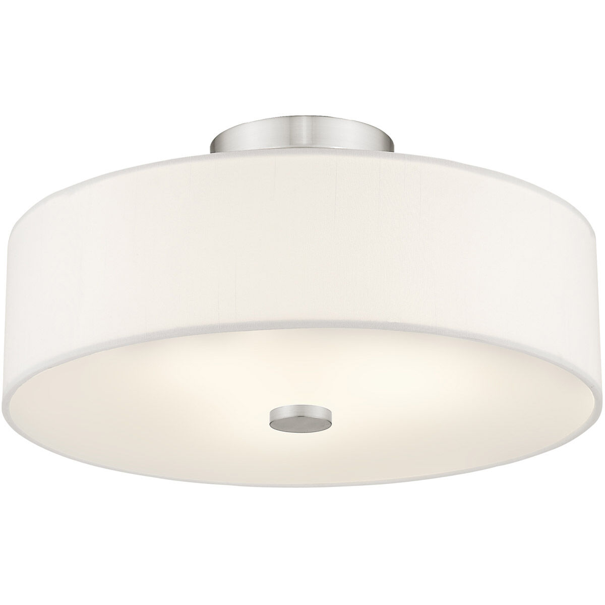 Meridian 3 Light 15 inch Brushed Nickel Semi-Flush Mount Ceiling Light
