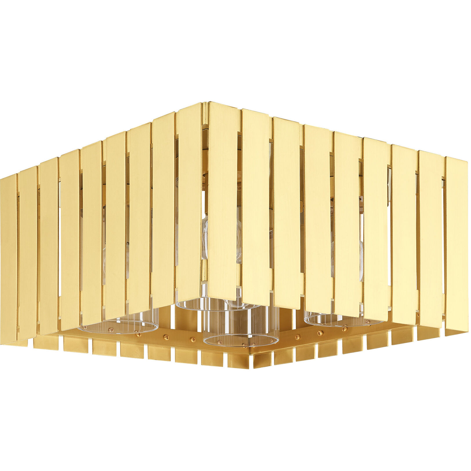 Greenwich 4 Light 13 inch Satin Brass Outdoor Flush Mount