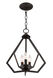Prism 3 Light 14 inch Bronze Convertible Mini Chandelier/Ceiling Mount Ceiling Light