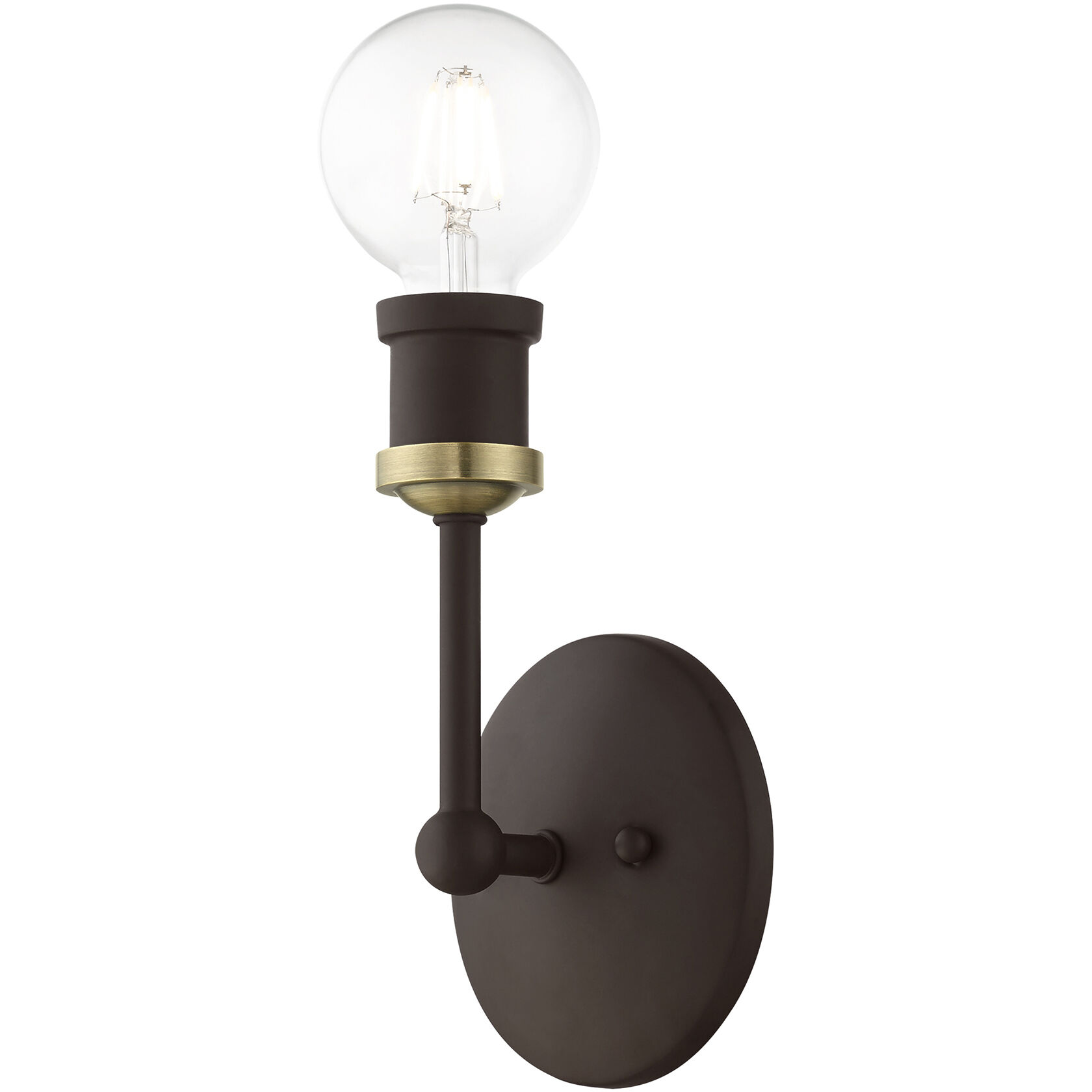 Lansdale 1 Light 5 inch Bronze with Antique Brass Accents Vanity Sconce Wall Light