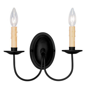 Heritage 2 Light 12 inch Black Wall Sconce Wall Light