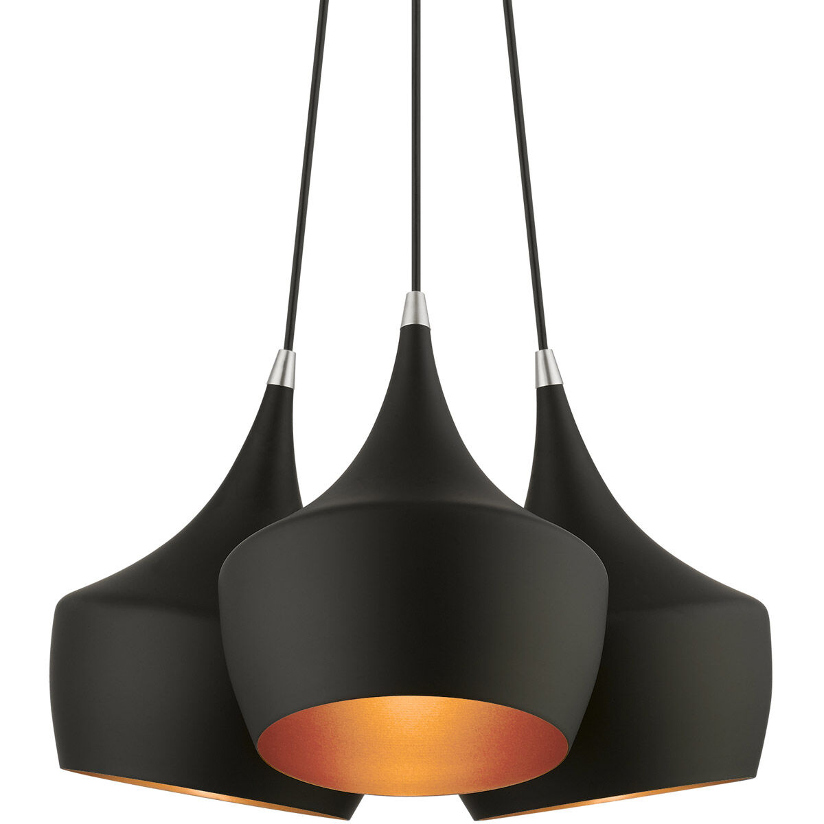 Waldorf 3 Light 21 inch Black Cluster Pendant Ceiling Light