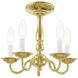 Williamsburgh 5 Light 13 inch Polished Brass Convertible Mini Chandelier/Ceiling Mount Ceiling Light