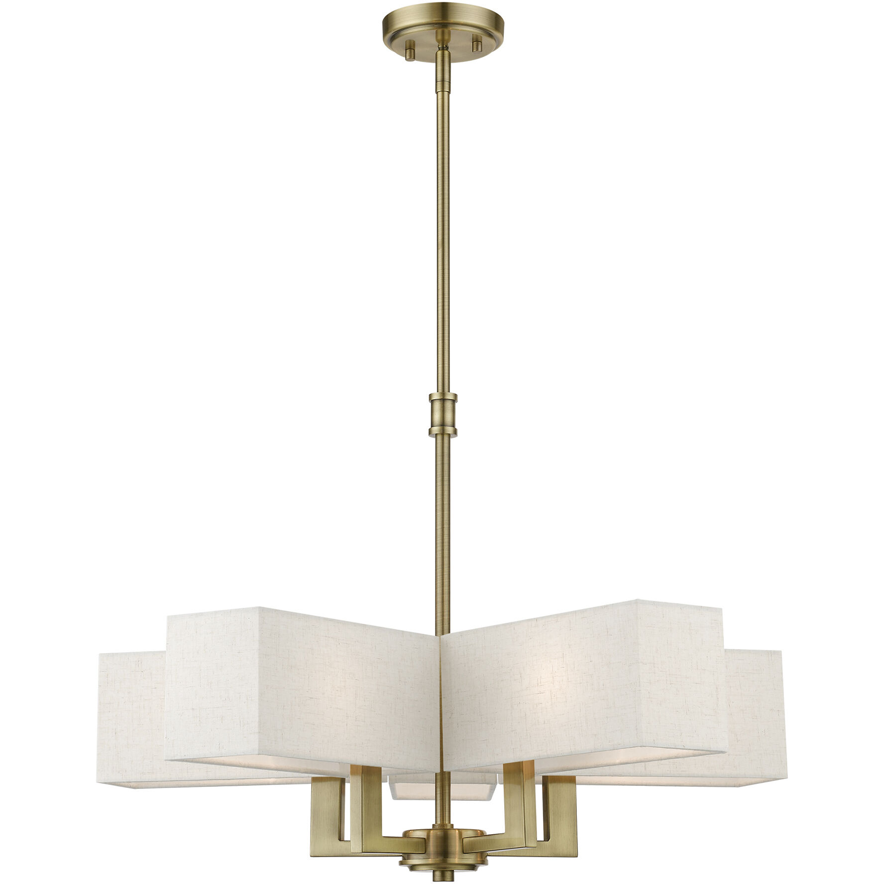 Rubix 5 Light 26 inch Antique Brass Chandelier Ceiling Light