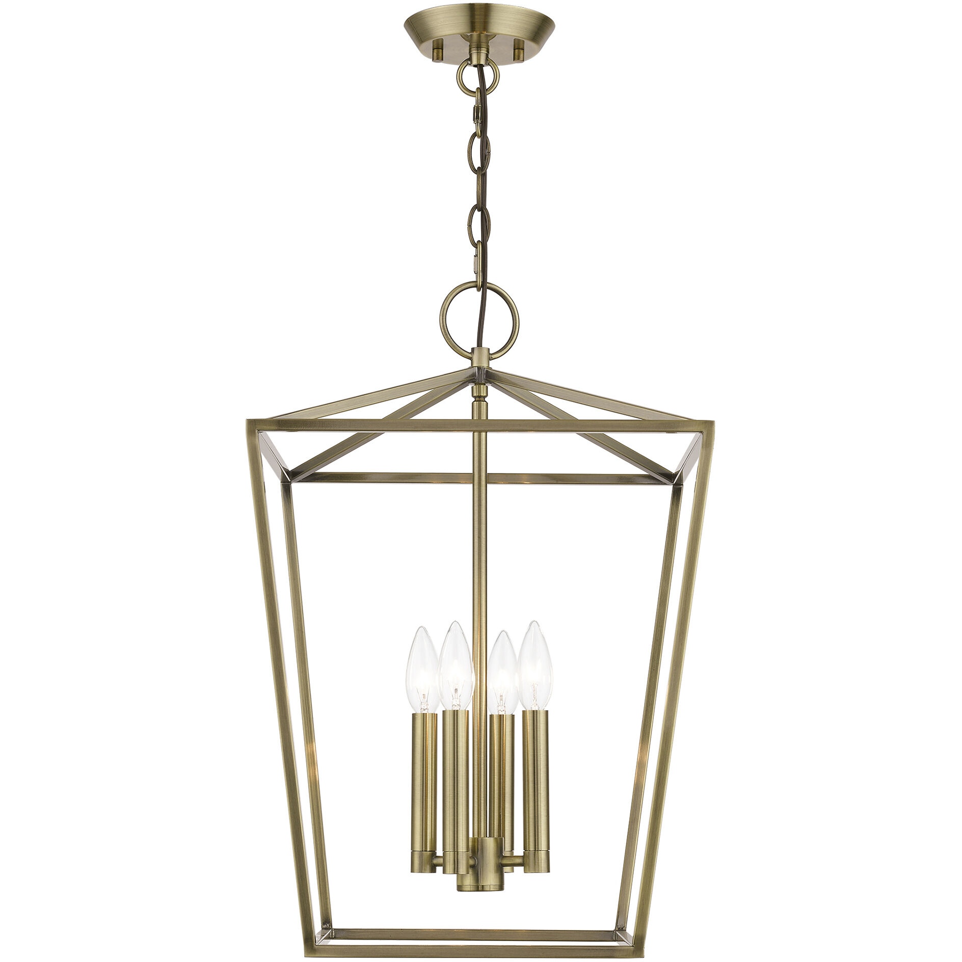Devone 4 Light 15 inch Antique Brass Chandelier Ceiling Light