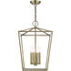 Devone 4 Light 15 inch Antique Brass Chandelier Ceiling Light